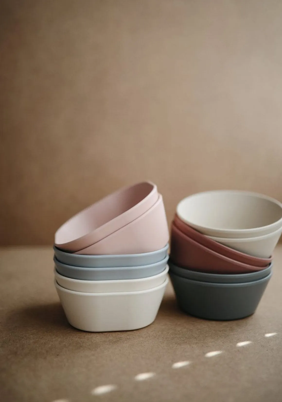 Mushie Square Dinnerware Bowls, Set of 2 - Blush