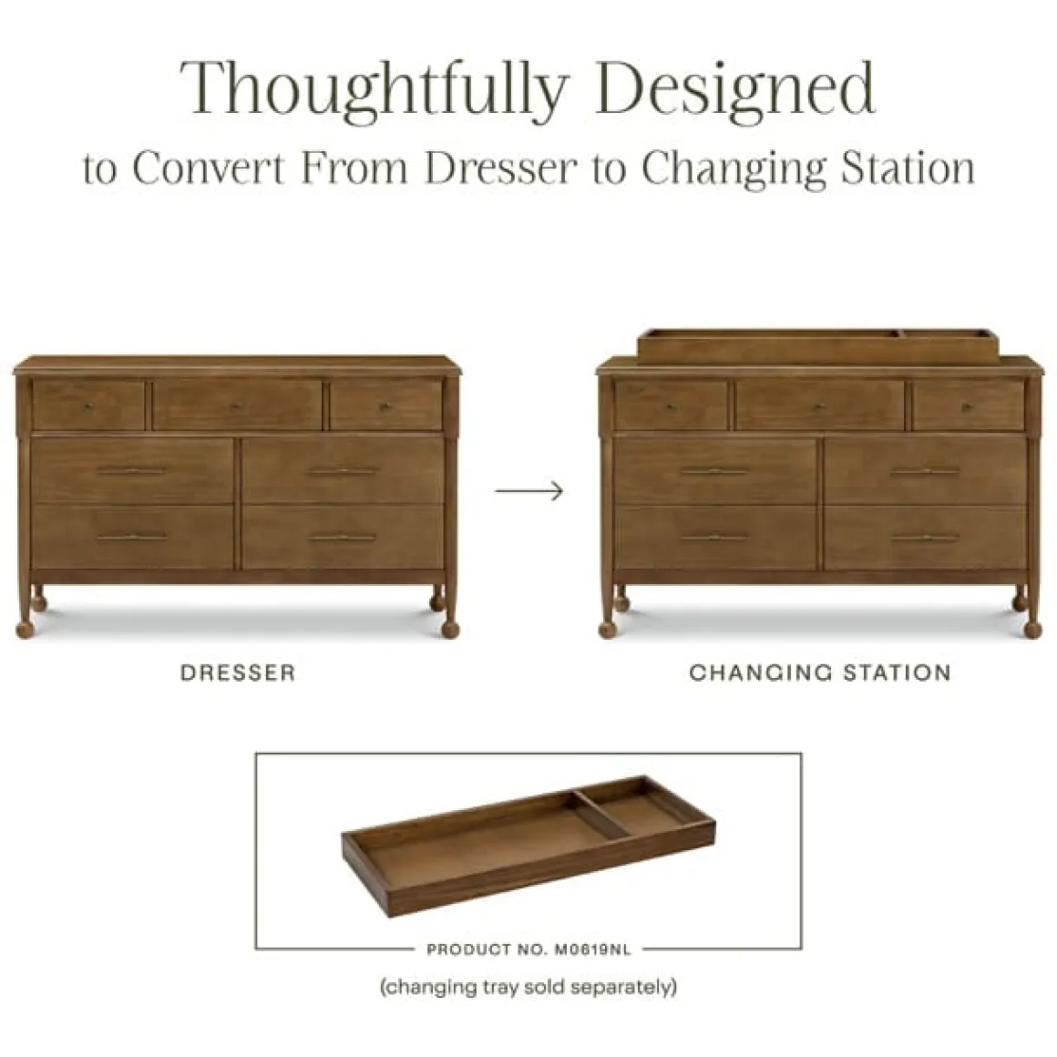 Namesake Alouette 7-Drawer Assembled Dresser - Natural Walnut