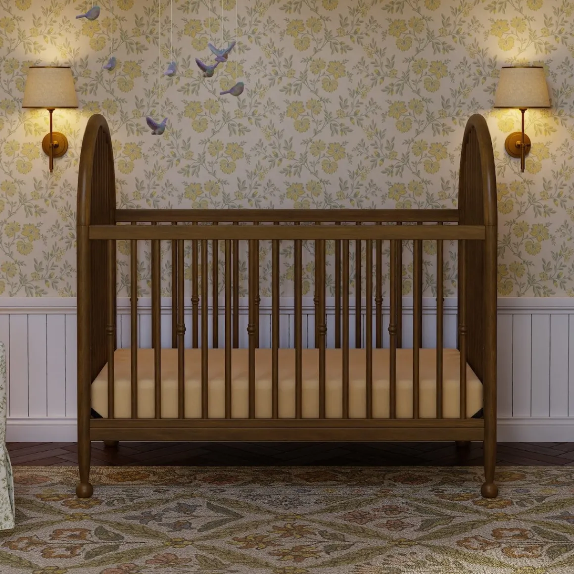 Namesake Alouette 3-in-1 Convertible Spindle Crib - Natural Walnut