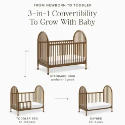 Namesake Alouette 3-in-1 Convertible Spindle Crib - Natural Walnut
