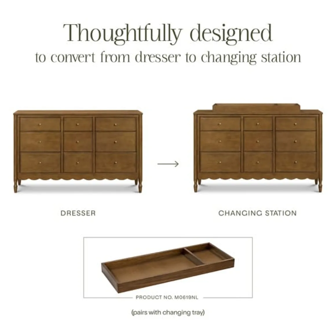 Namesake Ambrosia 9-Drawer Assembled Dresser - Natural Walnut