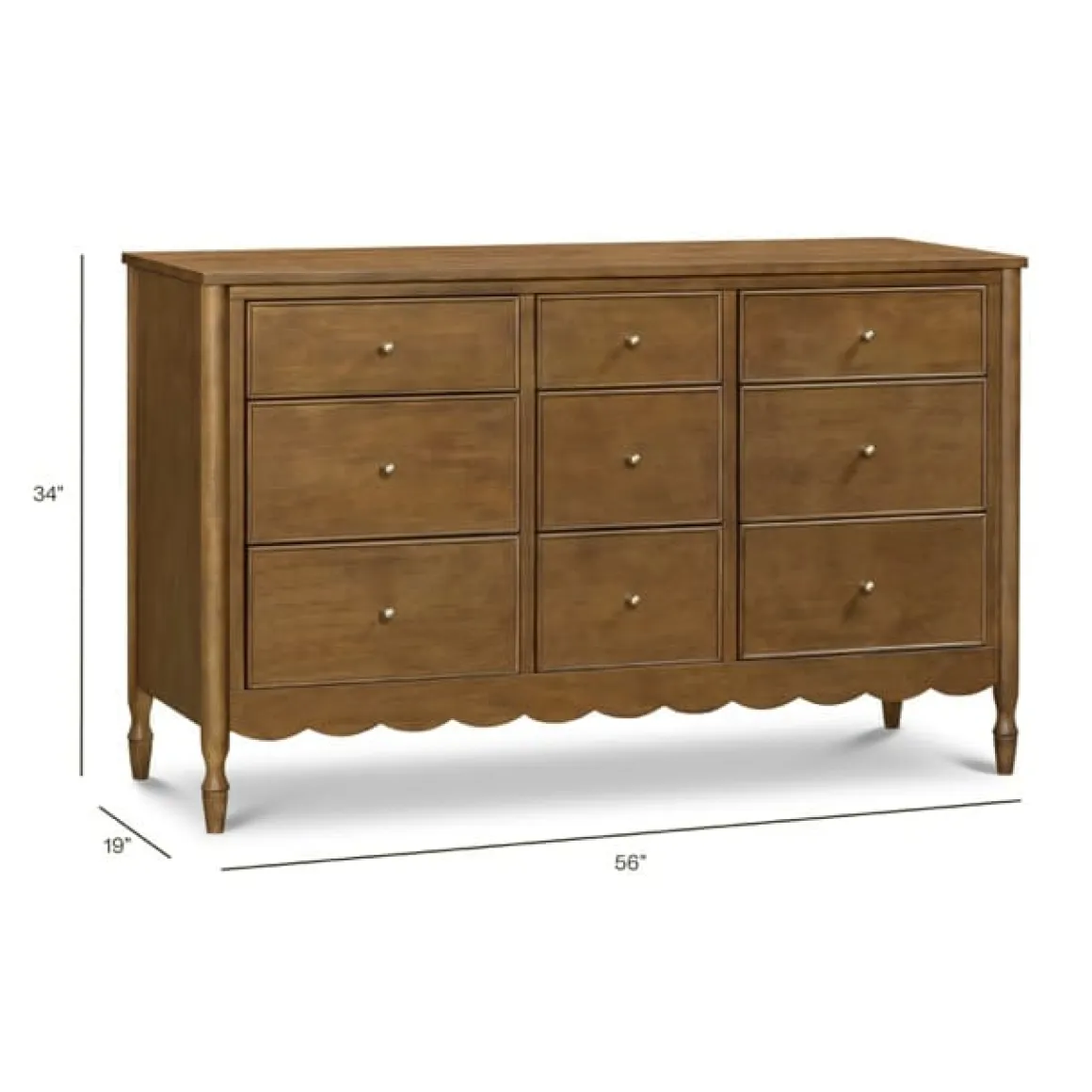 Namesake Ambrosia 9-Drawer Assembled Dresser - Natural Walnut