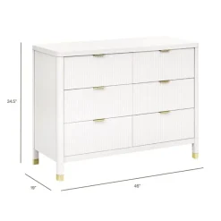 Namesake Brimsley Tambour 6-Drawer Assembled Dresser - Warm White