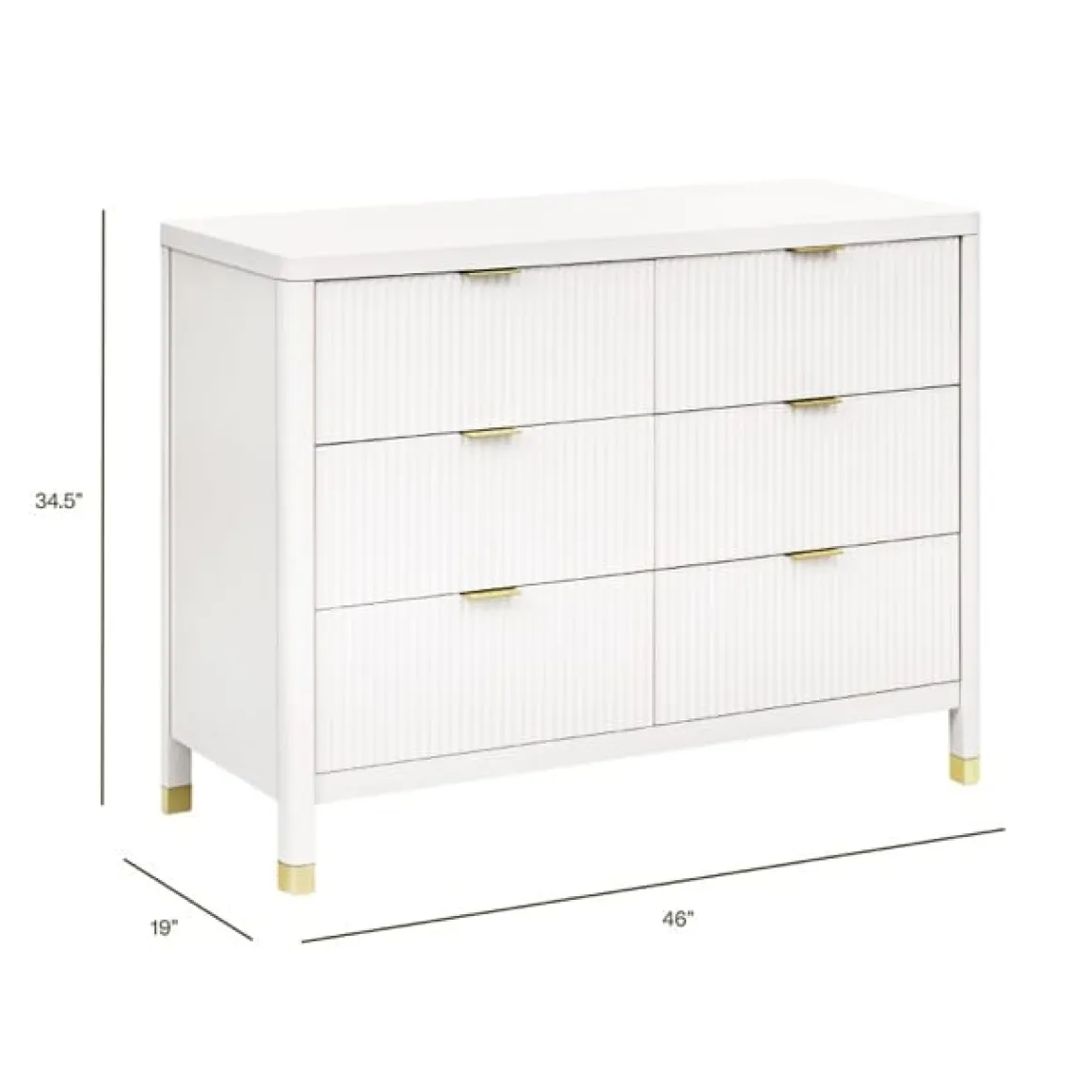 Namesake Brimsley Tambour 6-Drawer Assembled Dresser - Warm White