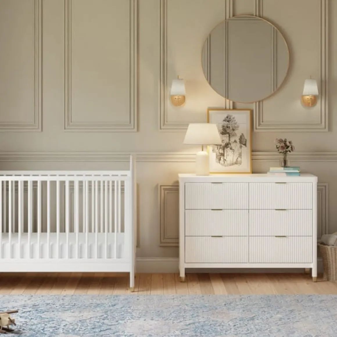 Namesake Brimsley Tambour 6-Drawer Assembled Dresser - Warm White