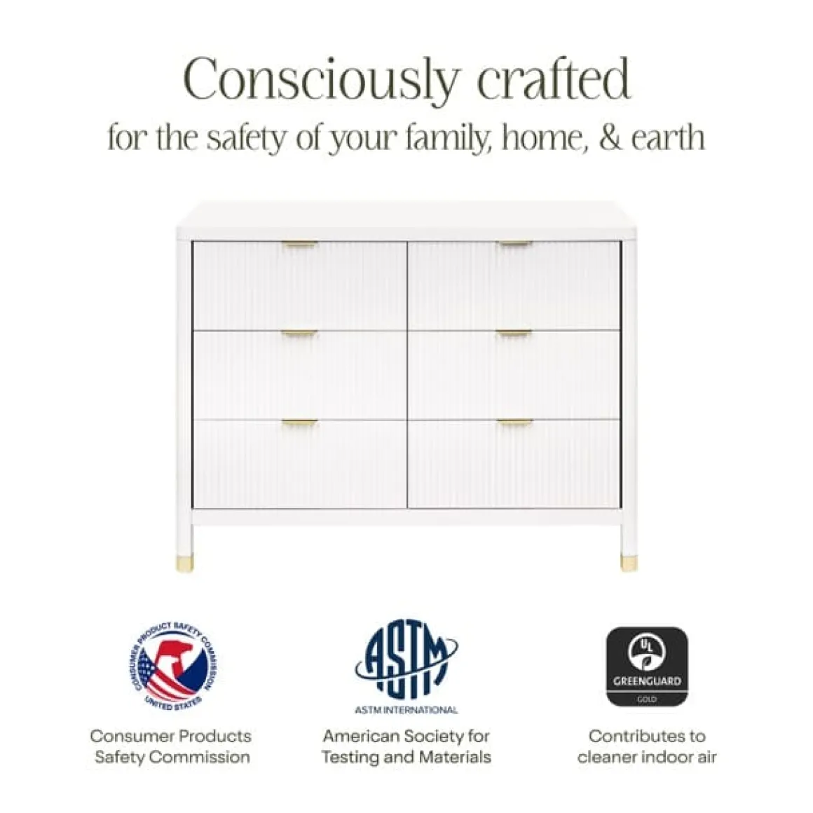 Namesake Brimsley Tambour 6-Drawer Assembled Dresser - Warm White