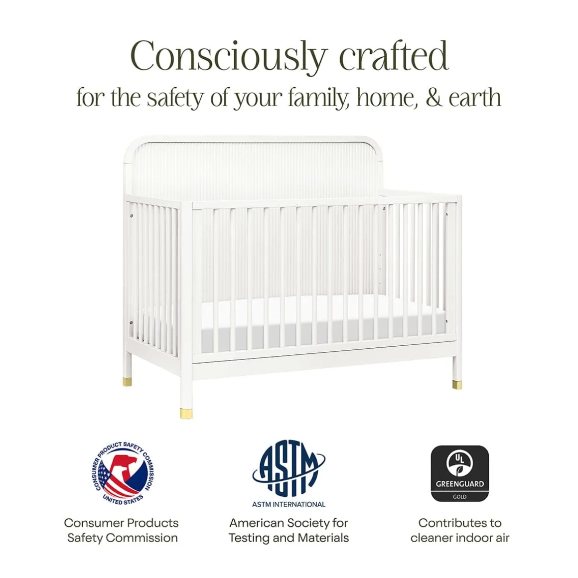 Namesake Brimsley Tambour 4-in-1 Convertible Crib - Warm White