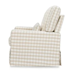 Namesake Crawford Pillowback Comfort Swivel Glider - Tan Gingham