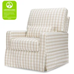 Namesake Crawford Pillowback Comfort Swivel Glider - Tan Gingham