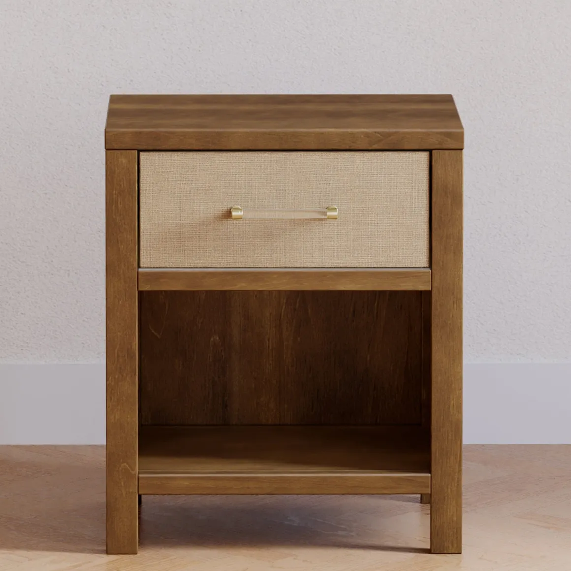 Namesake Eloise Assembled Nightstand - Natural Walnut and Performance Sand Eco-Weave