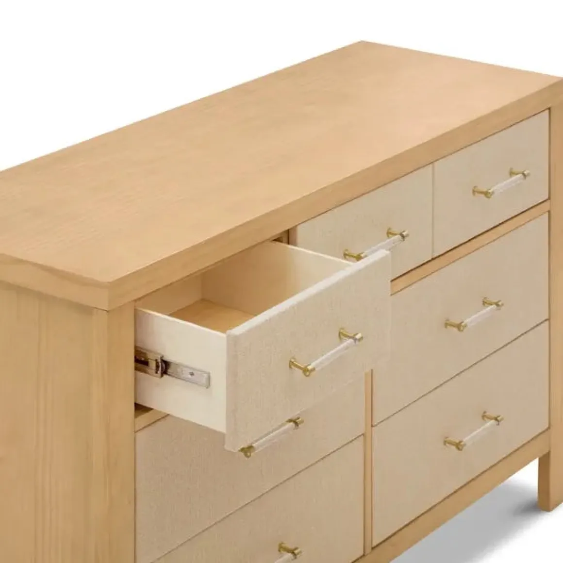 Namesake Eloise 7-Drawer Assembled Dresser - Honey and Performance Sand Eco-Weave