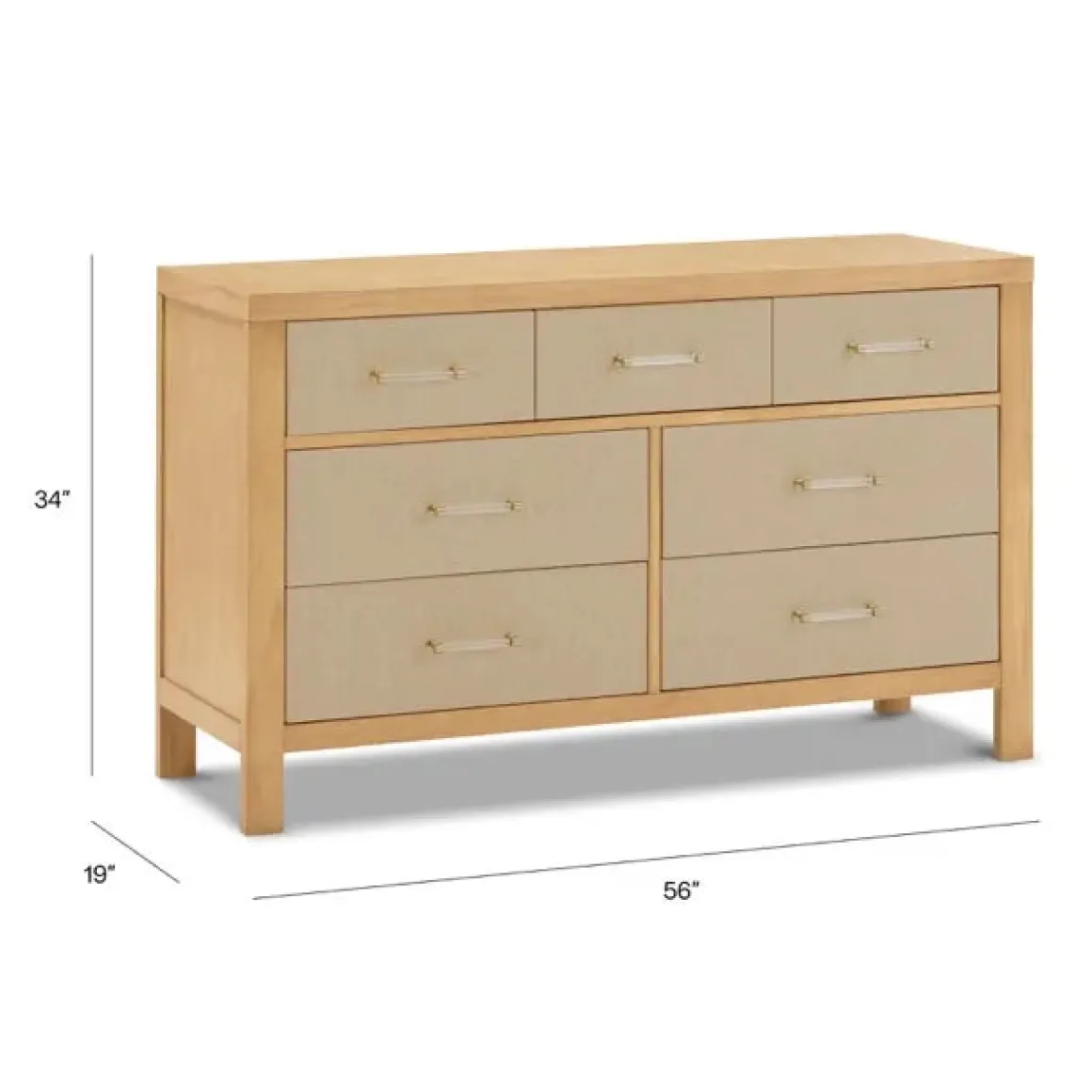 Namesake Eloise 7-Drawer Assembled Dresser - Honey and Performance Sand Eco-Weave