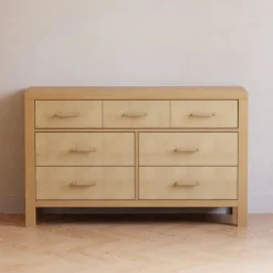 Namesake Eloise 7-Drawer Assembled Dresser - Honey and Performance Sand Eco-Weave
