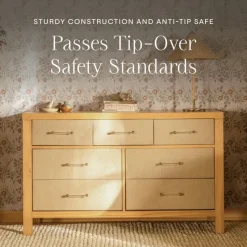 Namesake Eloise 7-Drawer Assembled Dresser - Honey and Performance Sand Eco-Weave