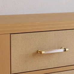 Namesake Eloise 7-Drawer Assembled Dresser - Honey and Performance Sand Eco-Weave