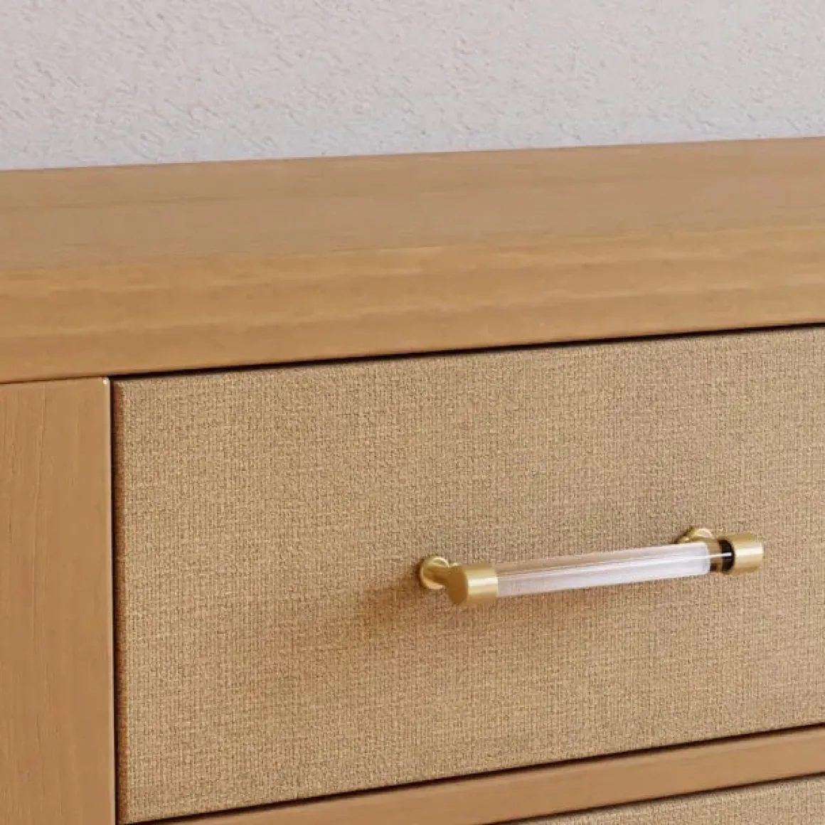 Namesake Eloise 7-Drawer Assembled Dresser - Honey and Performance Sand Eco-Weave