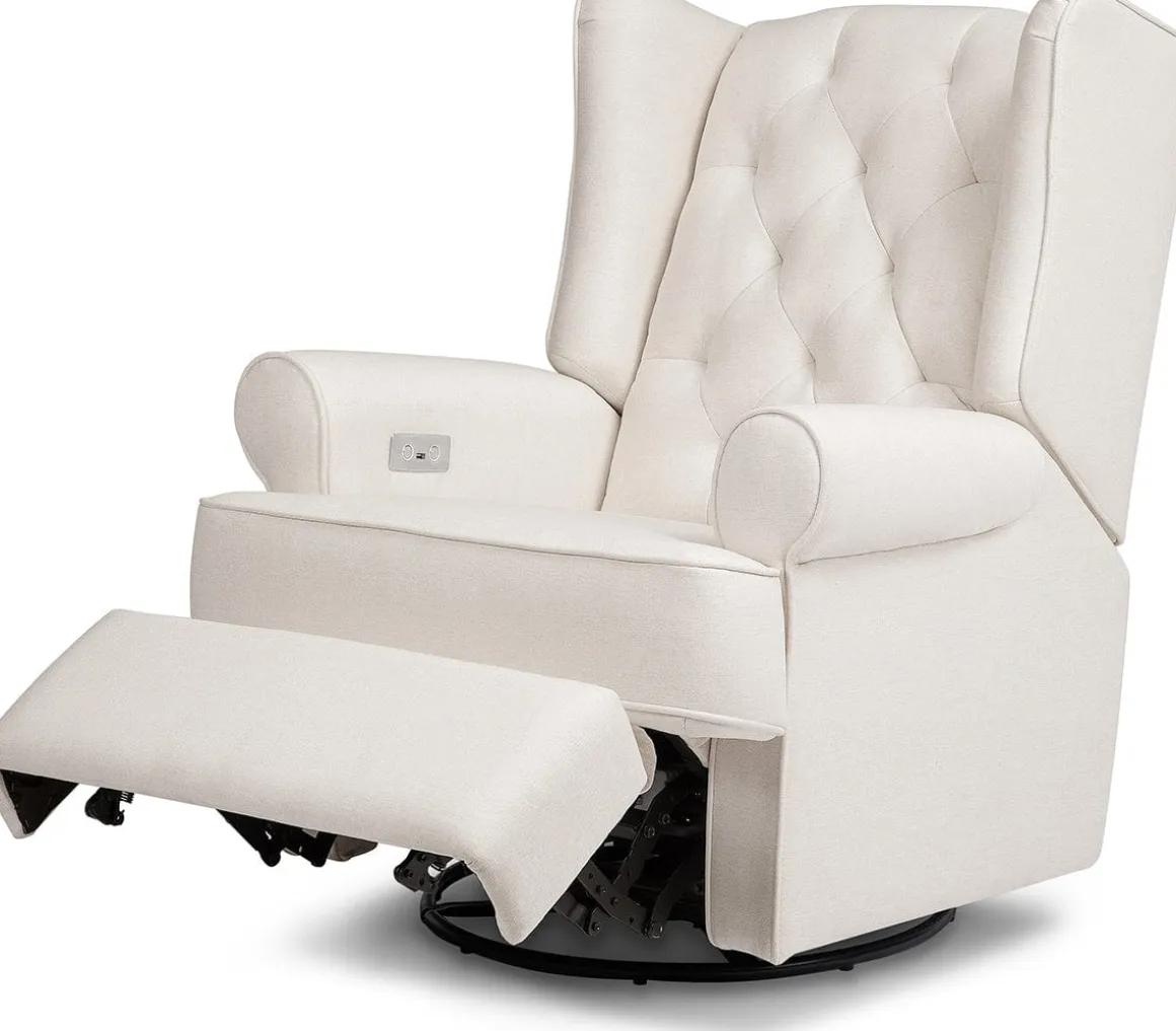 Namesake Harbour Electronic Swivel Glider Recliner w/USB - Performance Cream Eco-Weave
