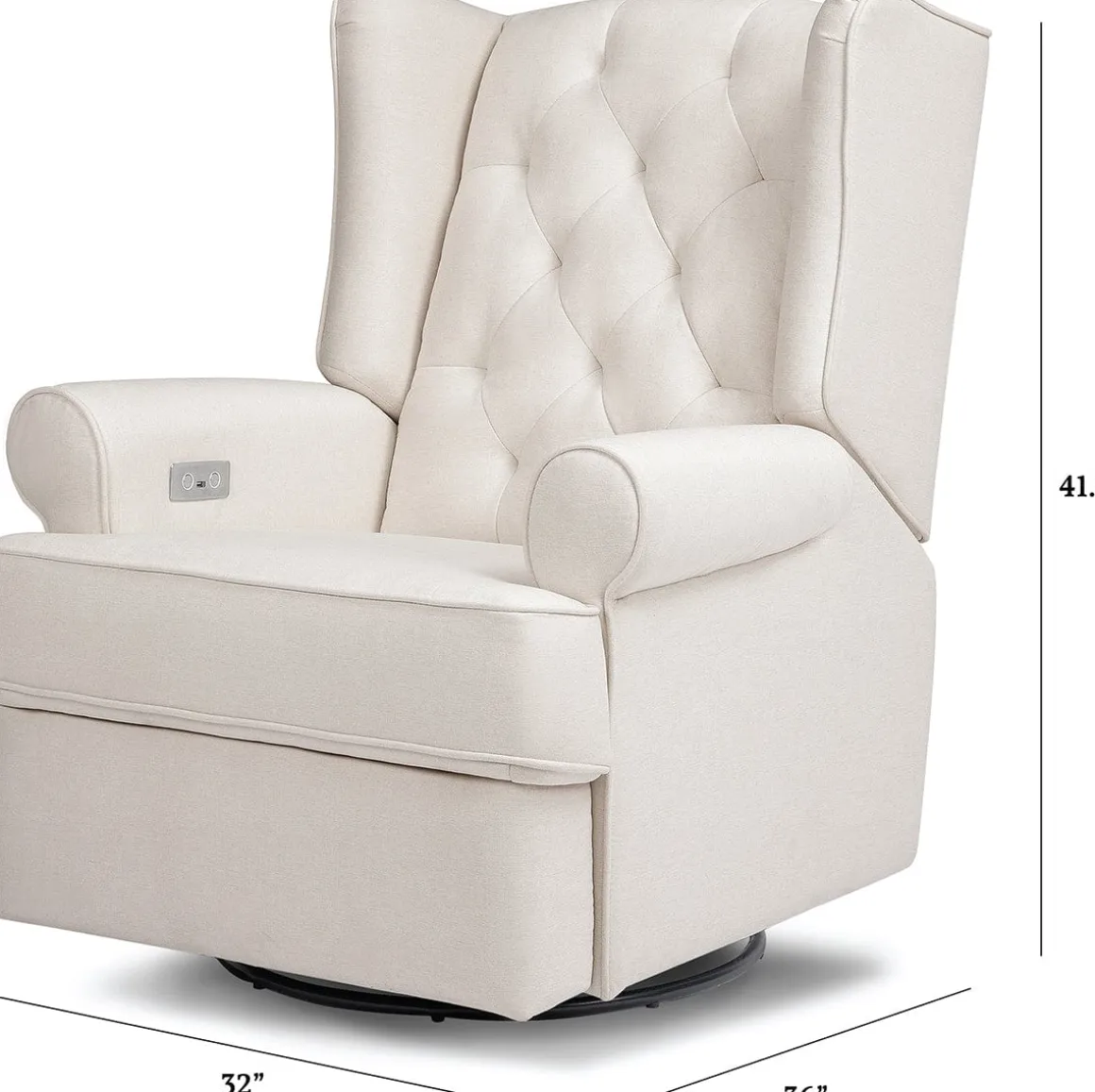 Namesake Harbour Electronic Swivel Glider Recliner w/USB - Performance Cream Eco-Weave