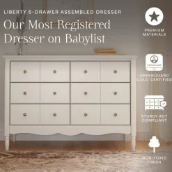 Namesake Liberty 6-Drawer Assembled Dresser - Warm White