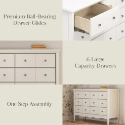Namesake Liberty 6-Drawer Assembled Dresser - Warm White