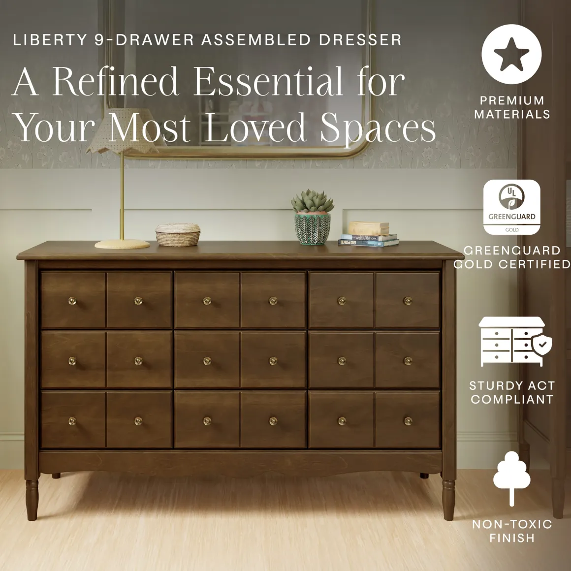 Namesake Liberty 9-Drawer Assembled Dresser - Natural Walnut
