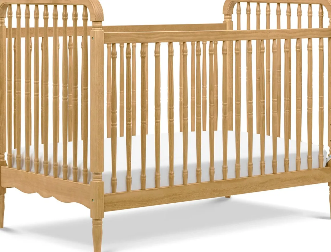 Namesake Liberty 3-in-1 Convertible Spindle Crib w/Toddler Bed Conversion Kit - Honey