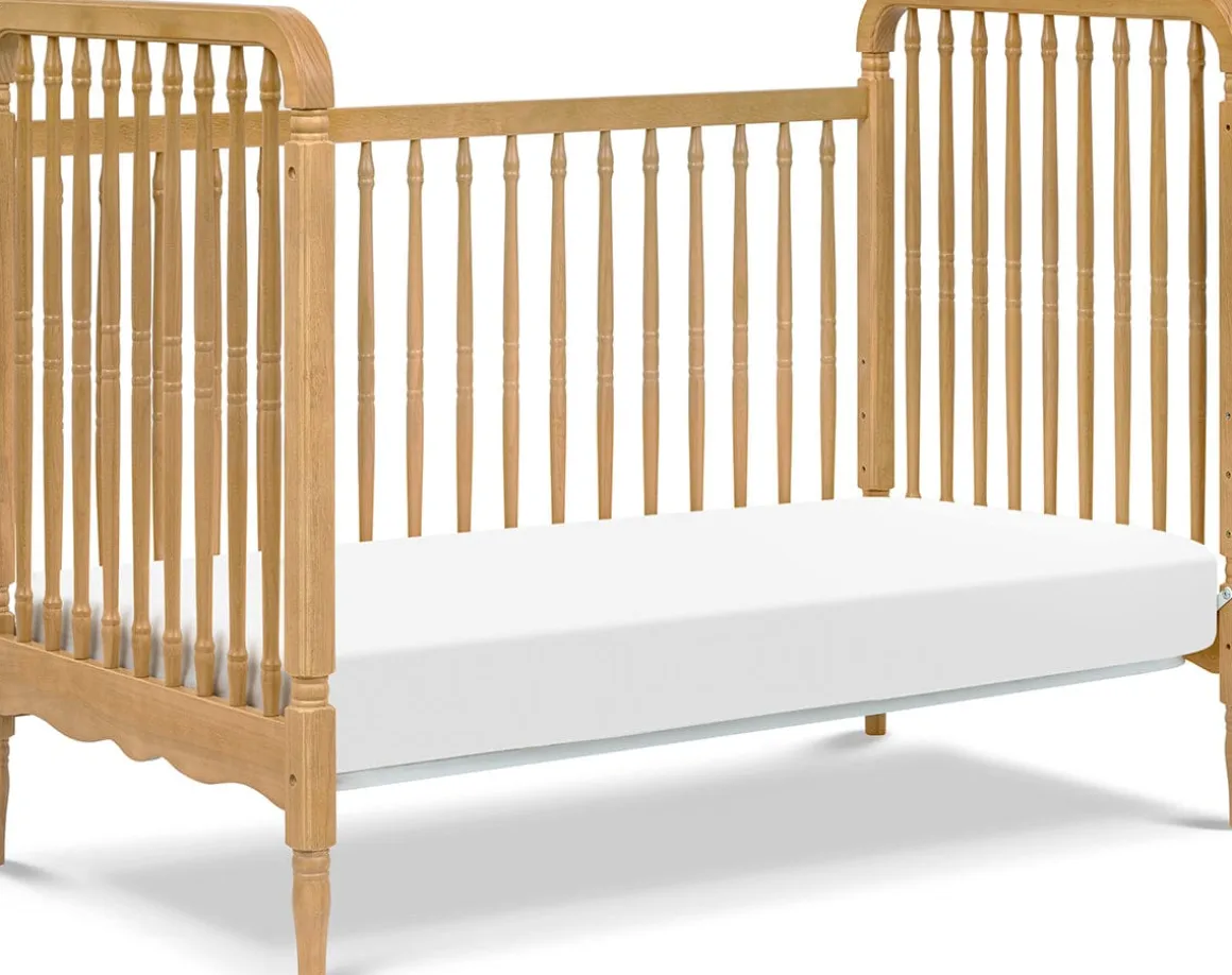 Namesake Liberty 3-in-1 Convertible Spindle Crib w/Toddler Bed Conversion Kit - Honey
