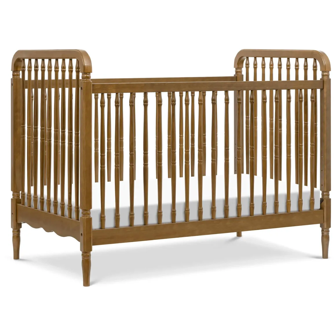 Namesake Liberty 3-in-1 Convertible Spindle Crib w/Toddler Bed Conversion Kit - Natural Walnut