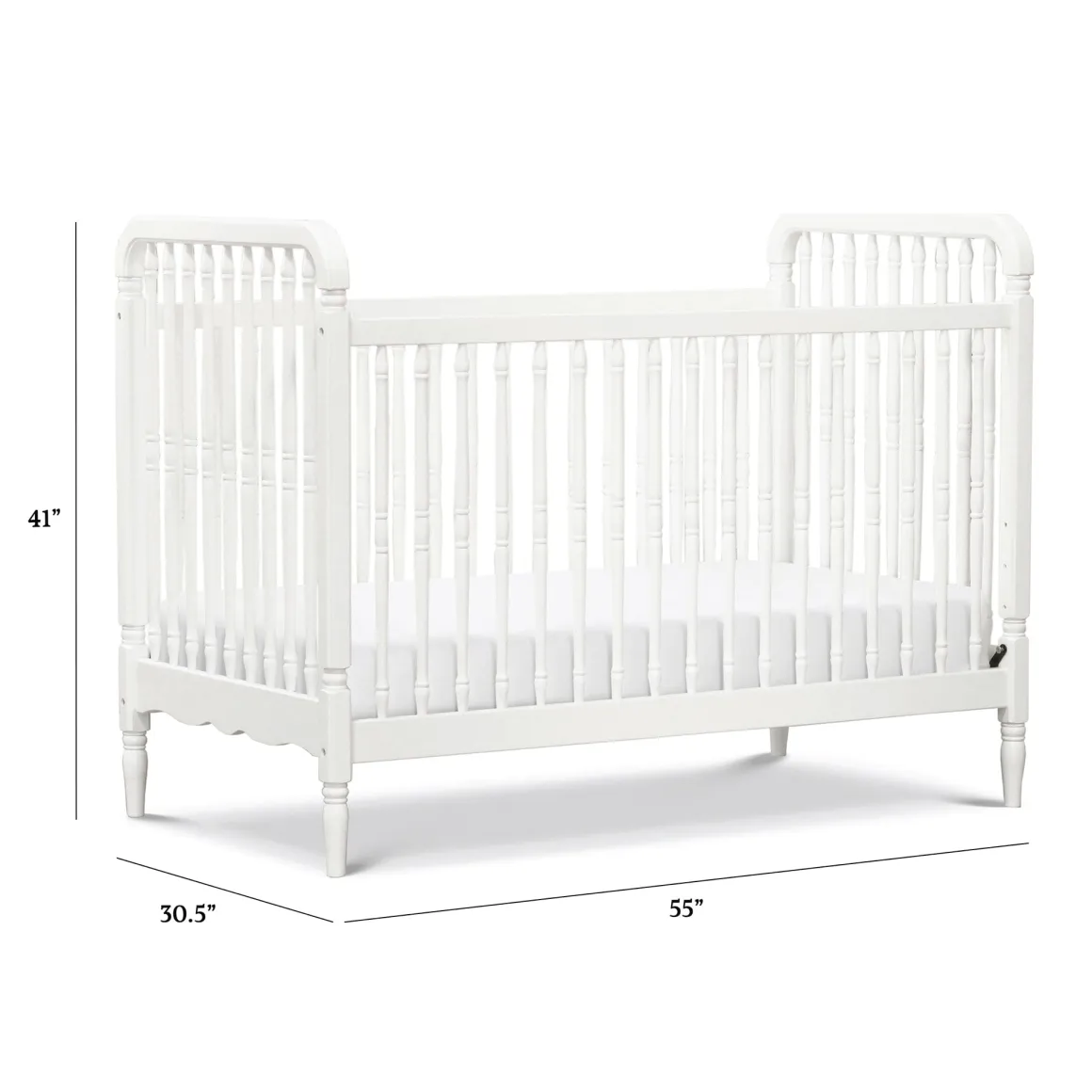 Namesake Liberty 3-in-1 Convertible Spindle Crib w/Toddler Bed Conversion Kit - Warm White