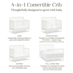 Namesake Liberty 4-in-1 Convertible Spindle Crib - Warm White