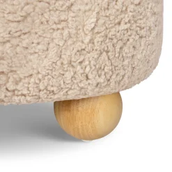 Namesake Tuffet Storage Ottoman - Chai Shearling with Honey Ball Feet