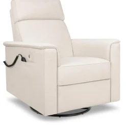 Namesake Willa Deluxe Power Glider Recliner w/ Heat & Massage - Performance Cream Eco-Weave