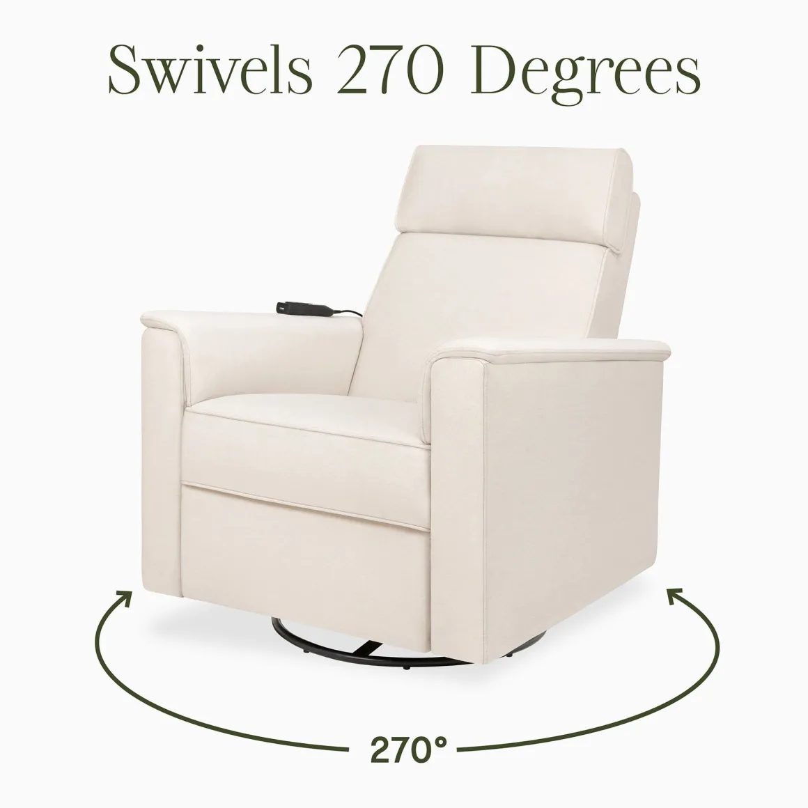 Namesake Willa Deluxe Power Glider Recliner w/ Heat & Massage - Performance Cream Eco-Weave