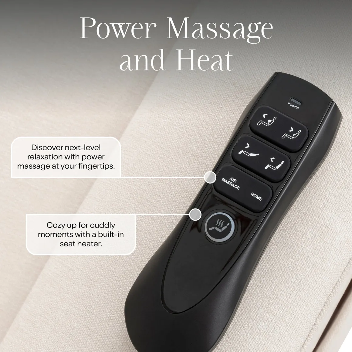Namesake Willa Deluxe Power Glider Recliner w/ Heat & Massage - Performance Cream Eco-Weave
