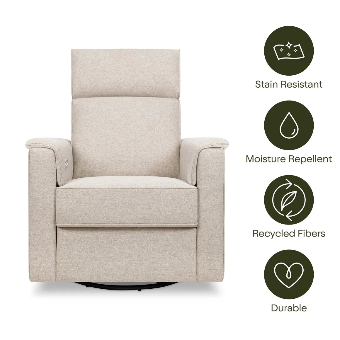 Namesake Willa Plus Electric Glider Recliner w/ Electric Headrest - Performance Beach Eco-Weave