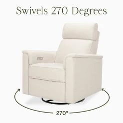 Namesake Willa Plus Electric Glider Recliner w/ Electric Headrest - Performance Ivory Boucle