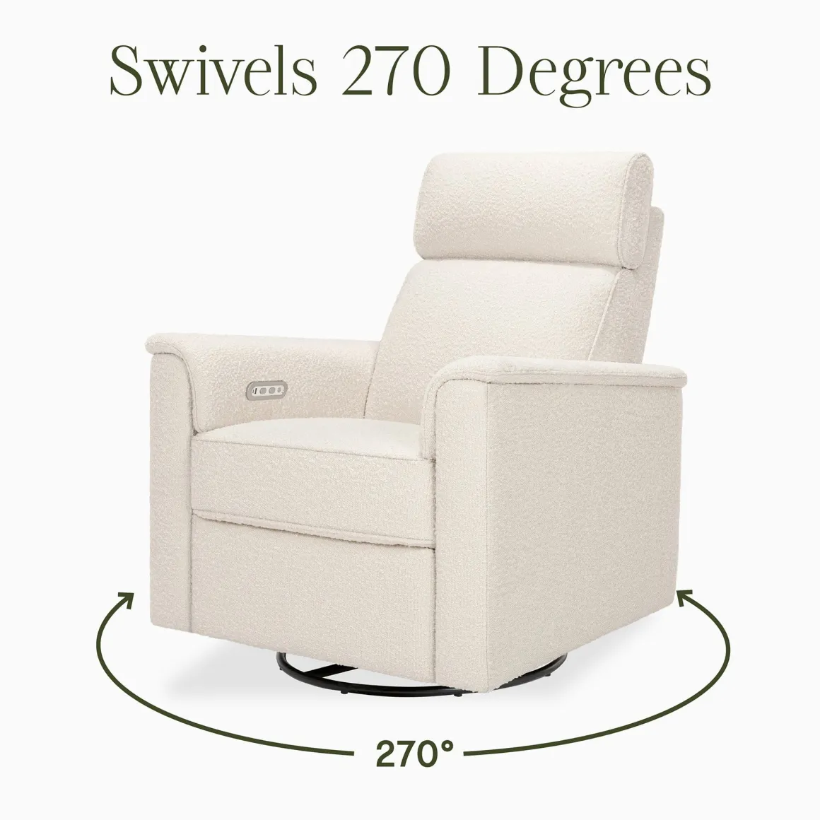 Namesake Willa Plus Electric Glider Recliner w/ Electric Headrest - Performance Ivory Boucle