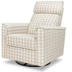 Namesake Willa Plus Electric Glider Recliner w/ Electric Headrest - Tan Gingham