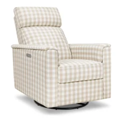 Namesake Willa Plus Electric Glider Recliner w/ Electric Headrest - Tan Gingham