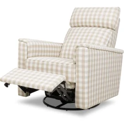 Namesake Willa Plus Electric Glider Recliner w/ Electric Headrest - Tan Gingham