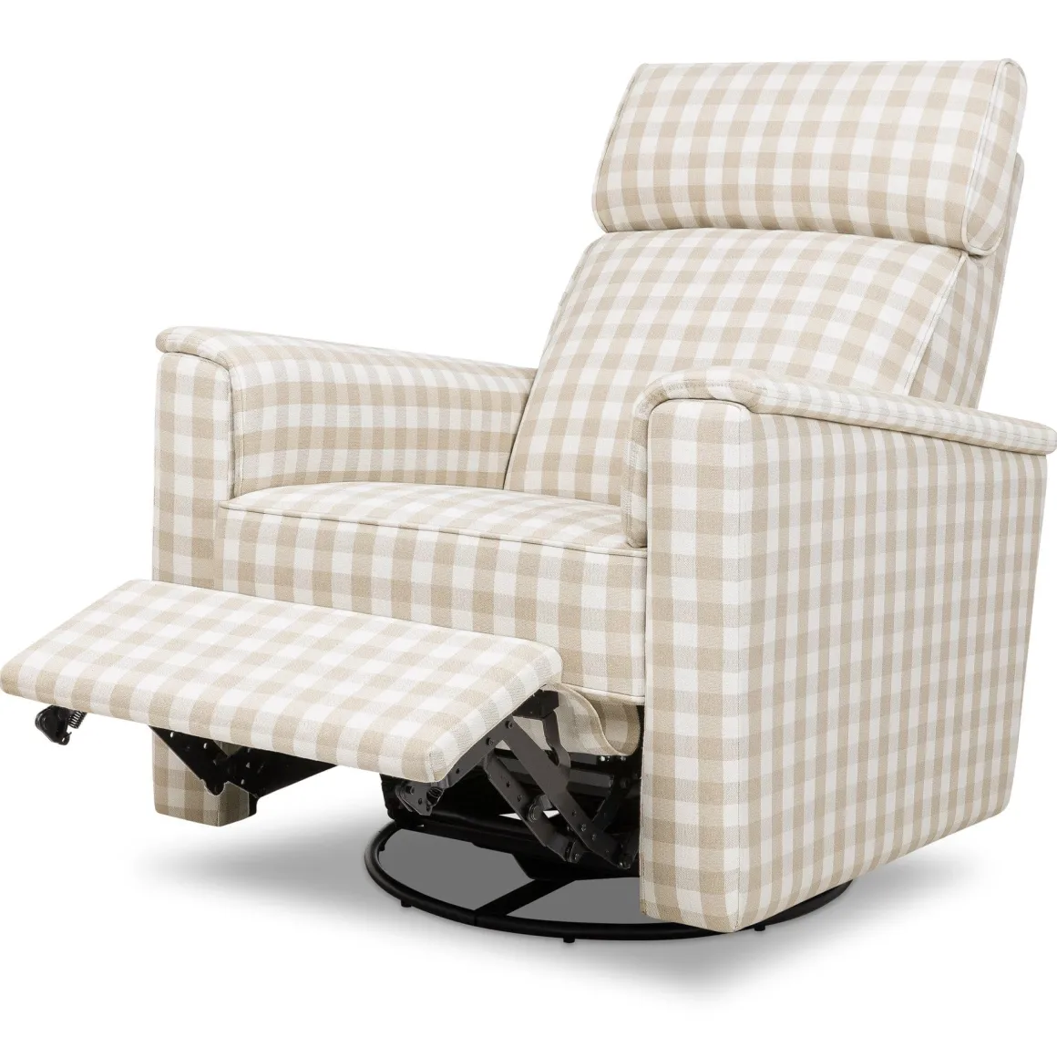 Namesake Willa Plus Electric Glider Recliner w/ Electric Headrest - Tan Gingham