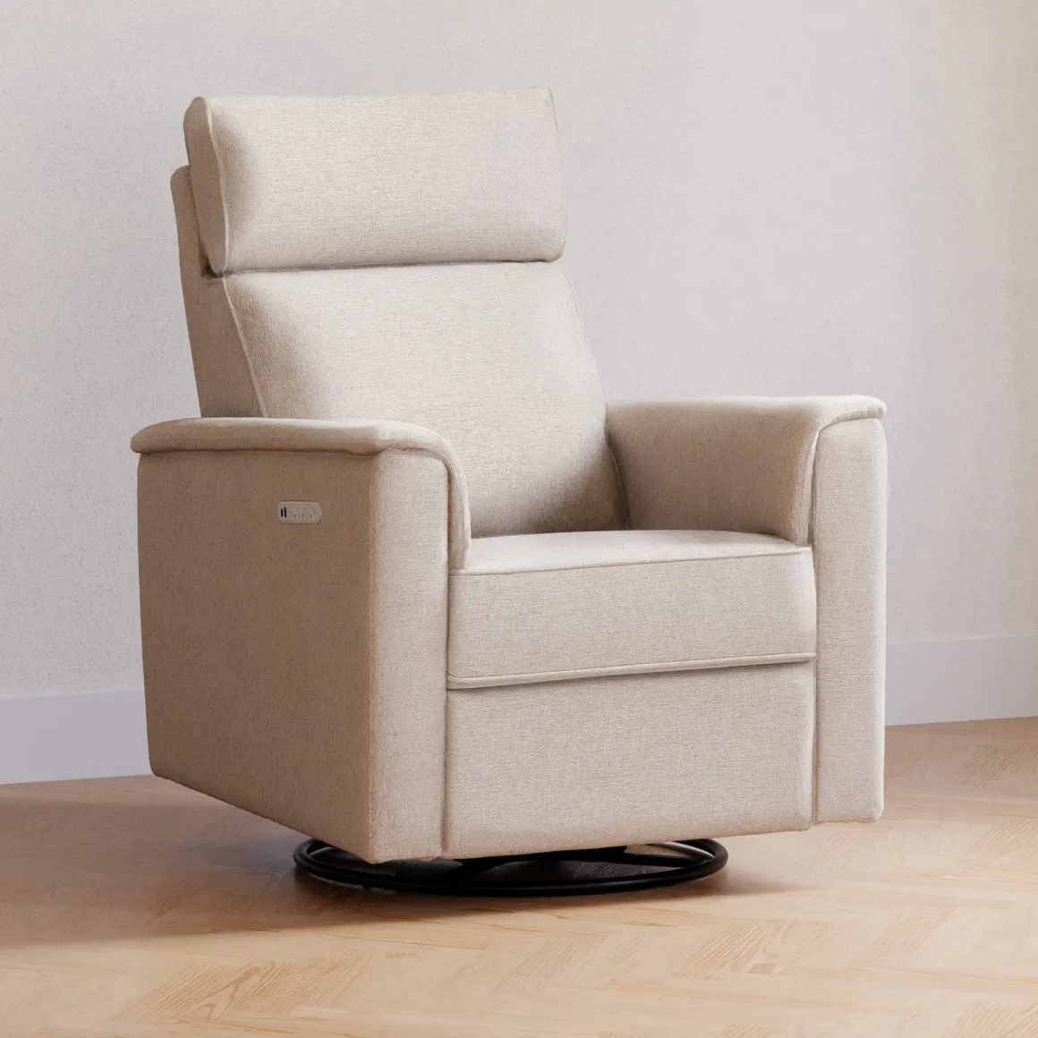 Namesake Willa Pro Power Recliner and Swivel Glider with Power Headrest, Lumbar & Light - Performance Beach Eco-Weave