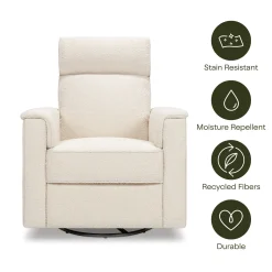 Namesake Willa Pro Power Recliner and Swivel Glider with Power Headrest, Lumbar & Light - Performance Ivory Boucle