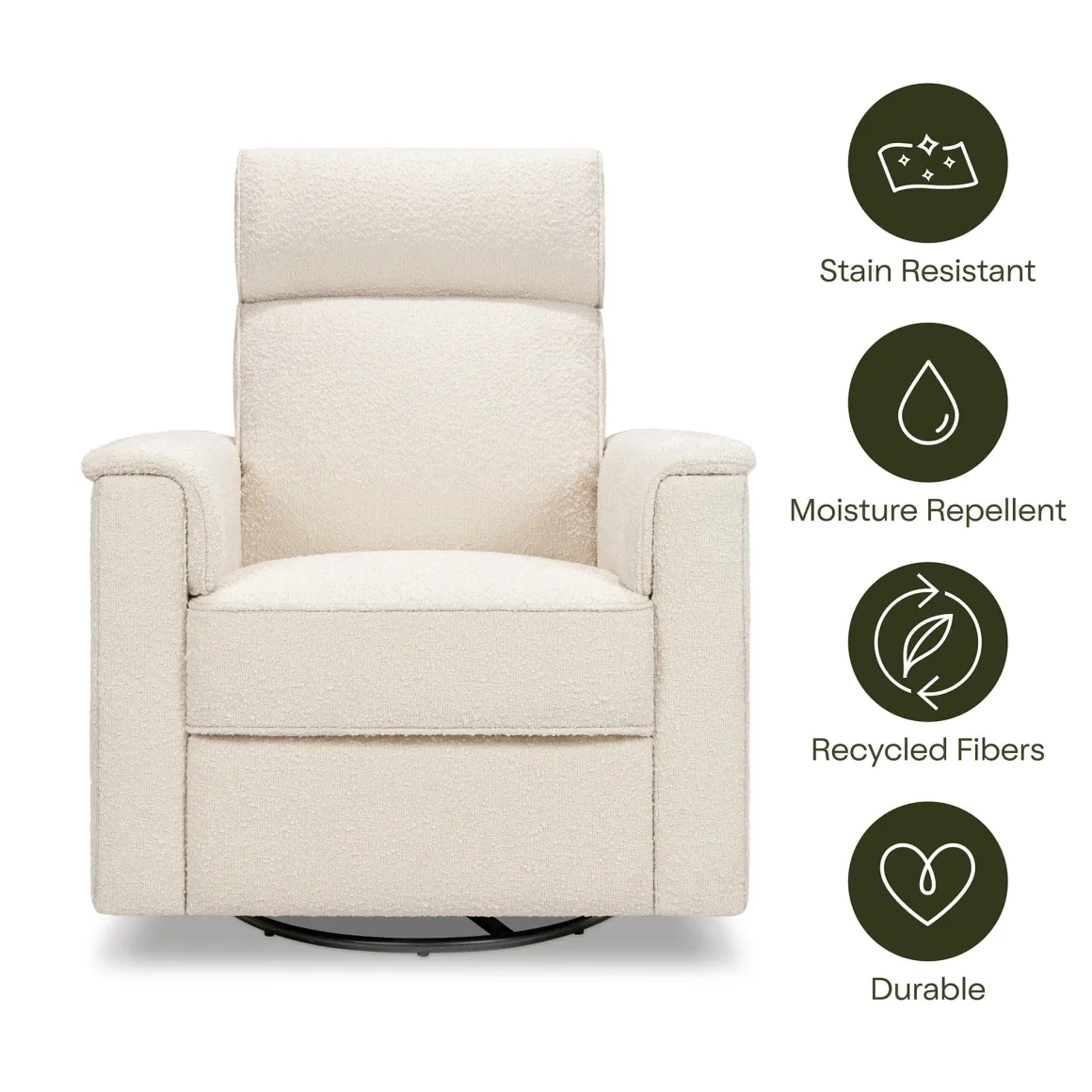 Namesake Willa Pro Power Recliner and Swivel Glider with Power Headrest, Lumbar & Light - Performance Ivory Boucle