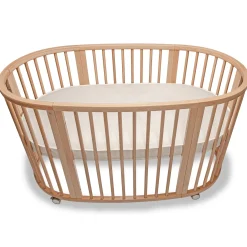 Naturepedic Organic Cotton Oval Crib Mattress with Breathable Cover for Stokke Sleepi V3