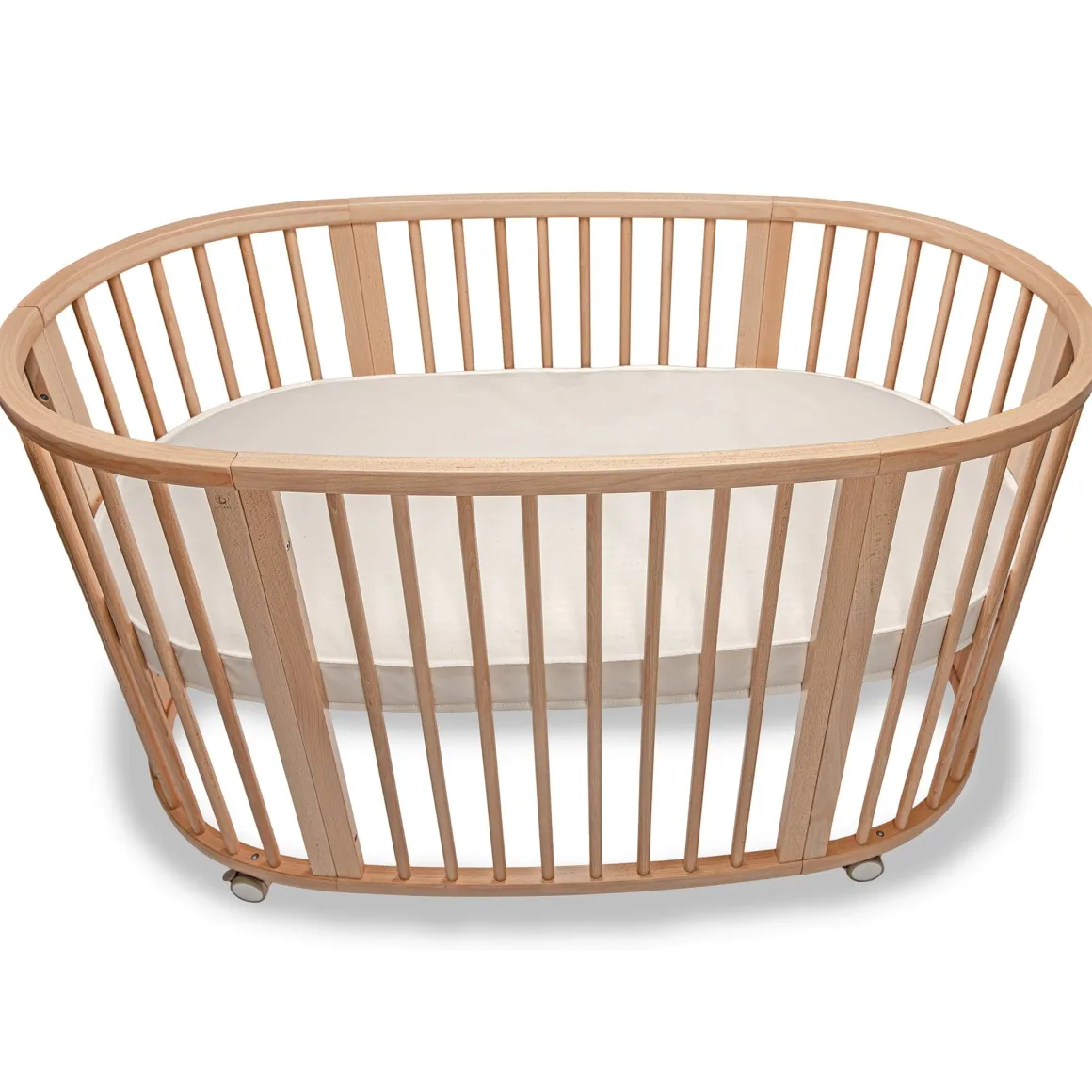 Naturepedic Organic Cotton Oval Crib Mattress with Breathable Cover for Stokke Sleepi V3