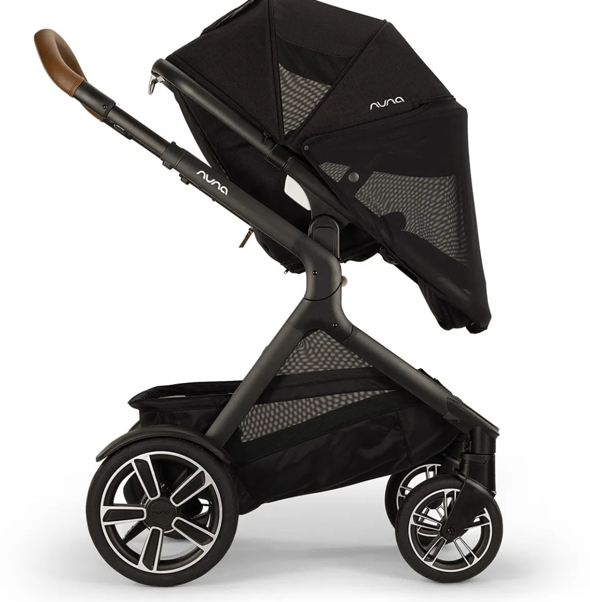 Nuna DEMI Next Double Stroller with Rider Board Bundle - Caviar
