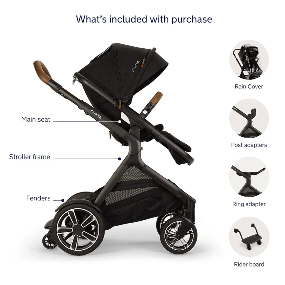 Nuna DEMI Next Stroller with Rider Board - Caviar