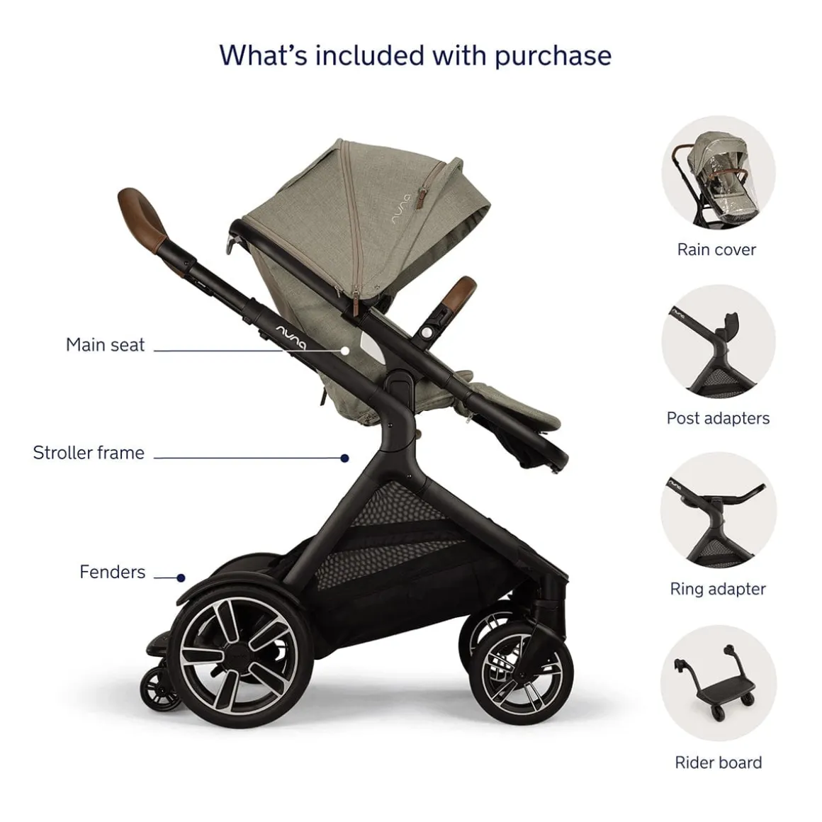 Nuna DEMI Next Stroller with Rider Board - Granite