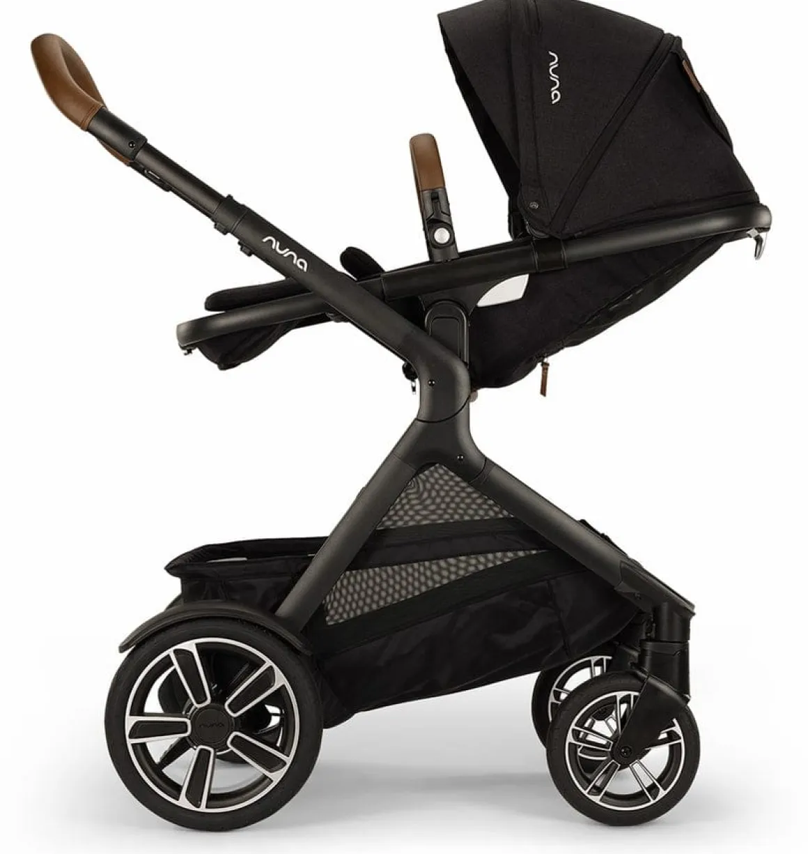 Nuna DEMI Next Twin Double Stroller with Rider Board + PIPA Aire RX Travel System Bundle - Caviar